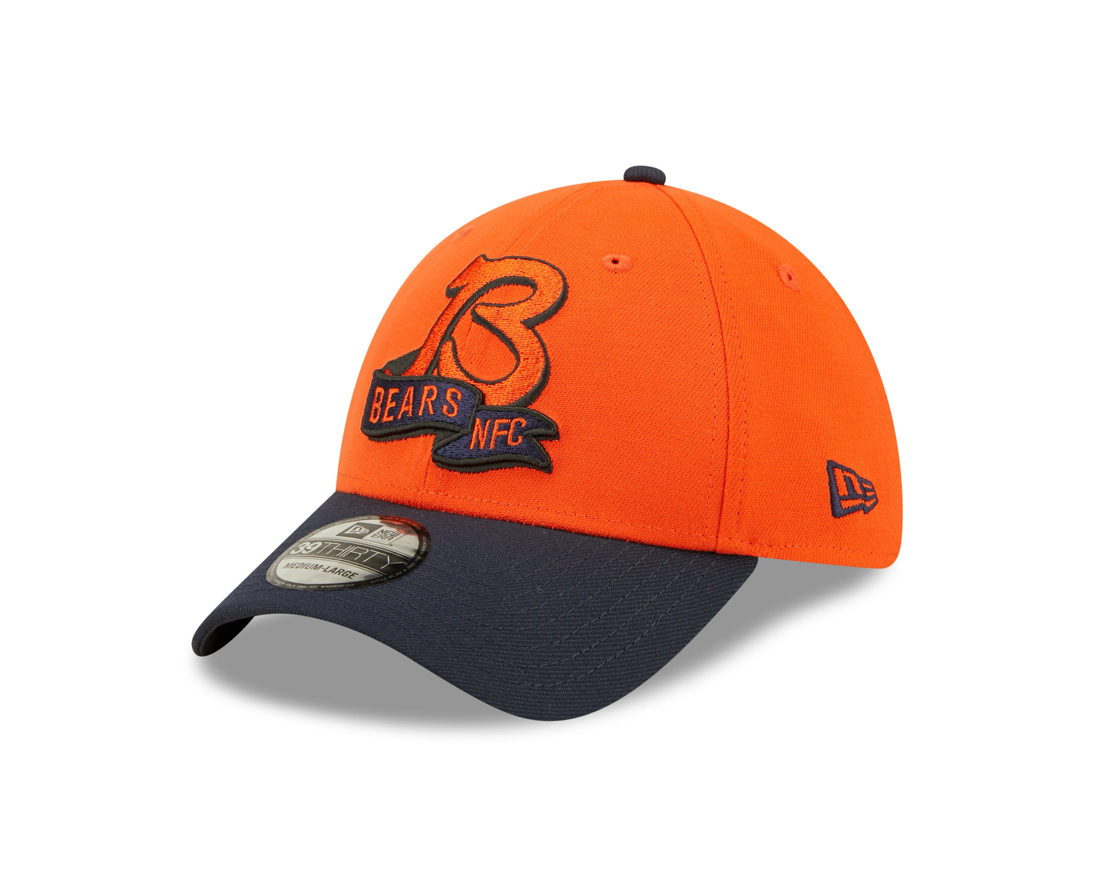 Chicago Bears NFL Sideline 2022 39THIRTY Stretch Fit Cap - Orange/Navy - Headz Up 