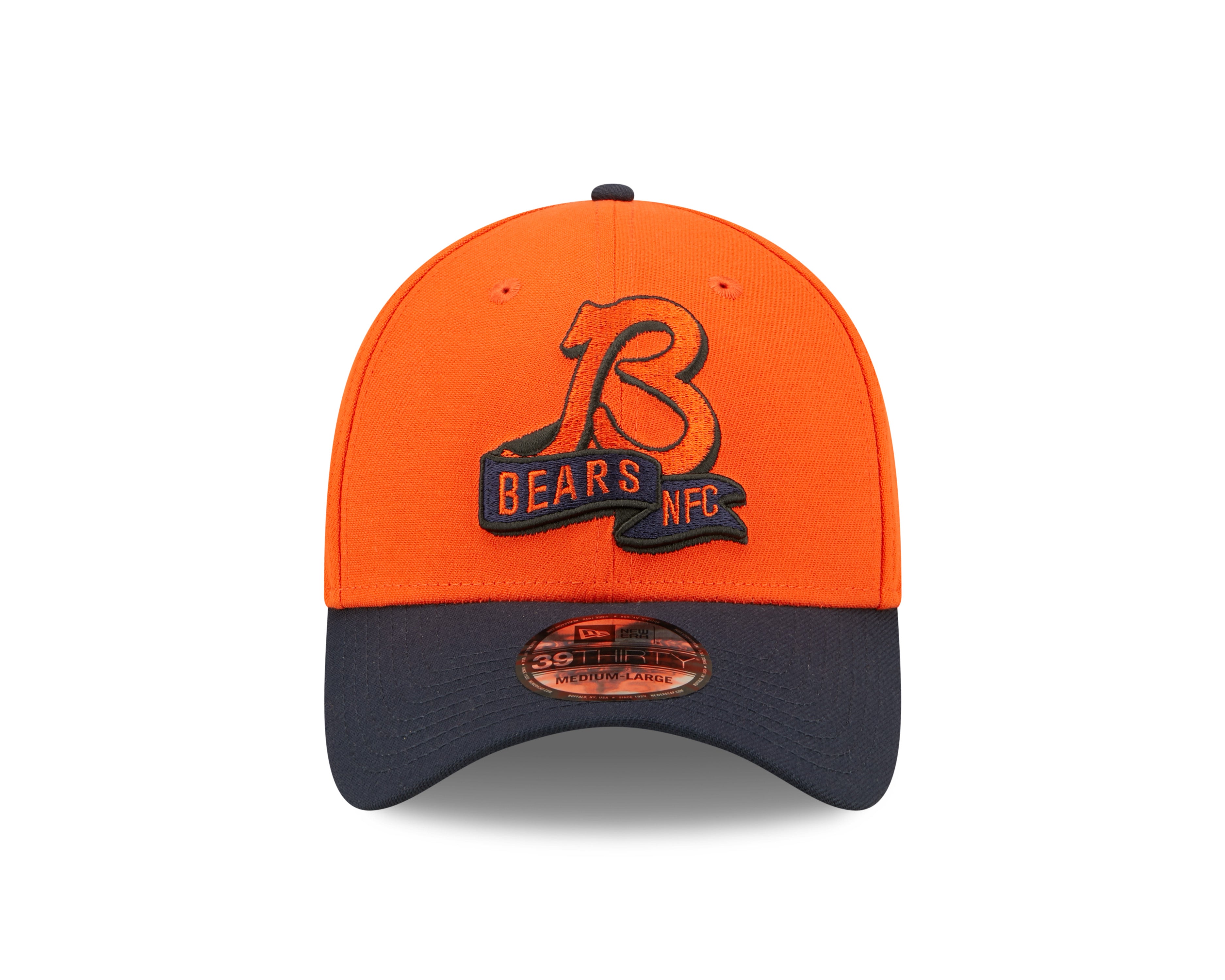 Chicago Bears NFL Sideline 2022 39THIRTY Stretch Fit Cap - Orange/Navy - Headz Up 