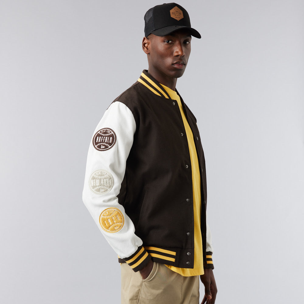 New Era Heritage Varsity Jacket - Brown - Headz Up 