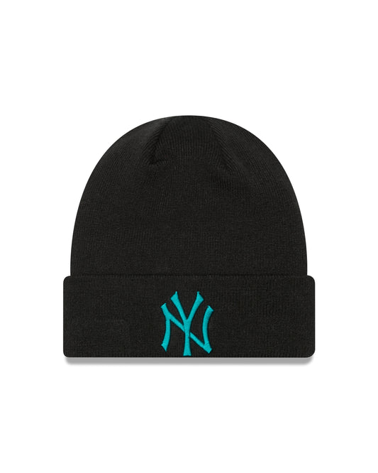 League Essentials Cuff Beanie New York Yankees - Black/Teal - Headz Up 