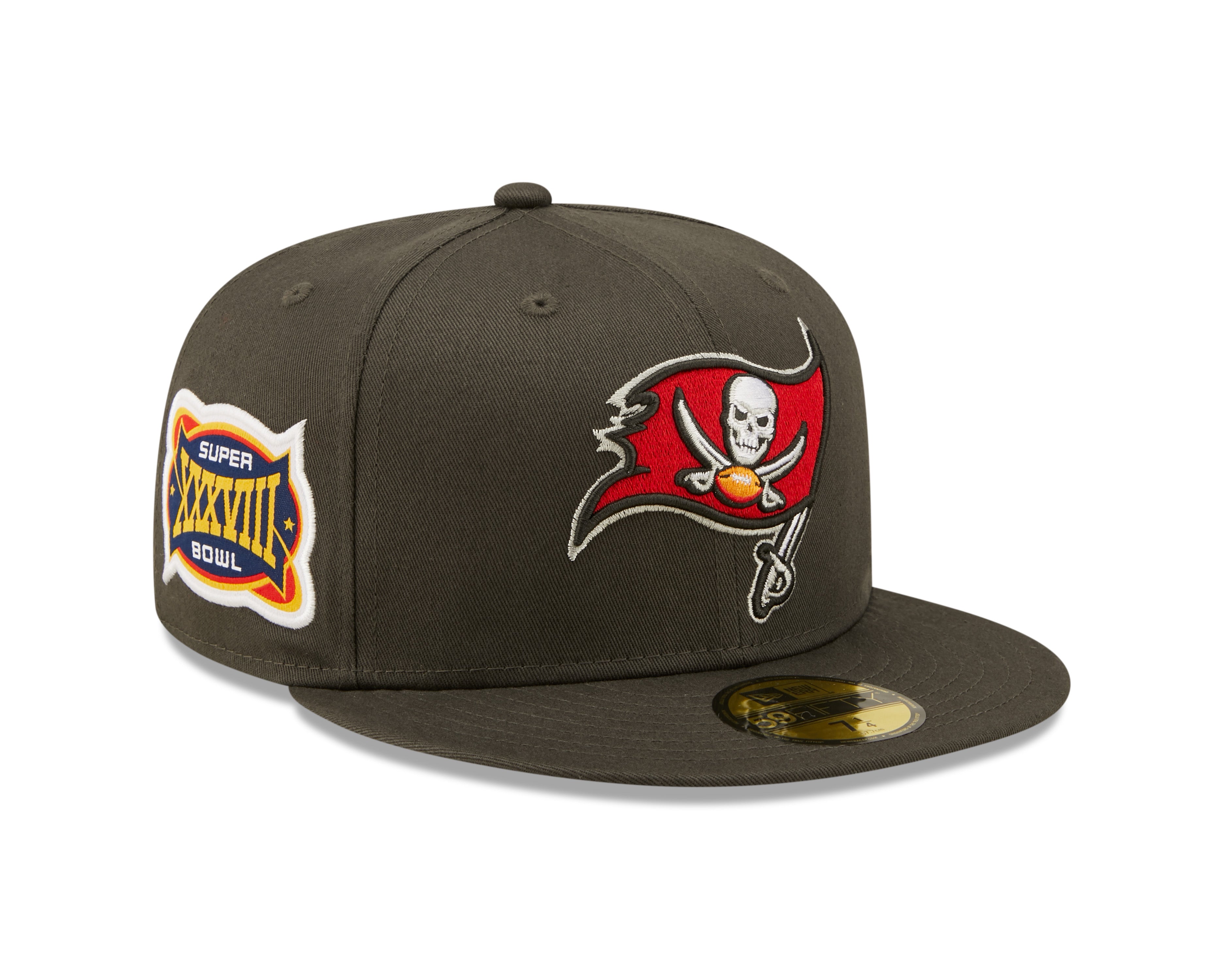 Side Patch 59Fifty Fitted Cap Tampa Bay Buccaneers - Dark Grey - Headz Up 