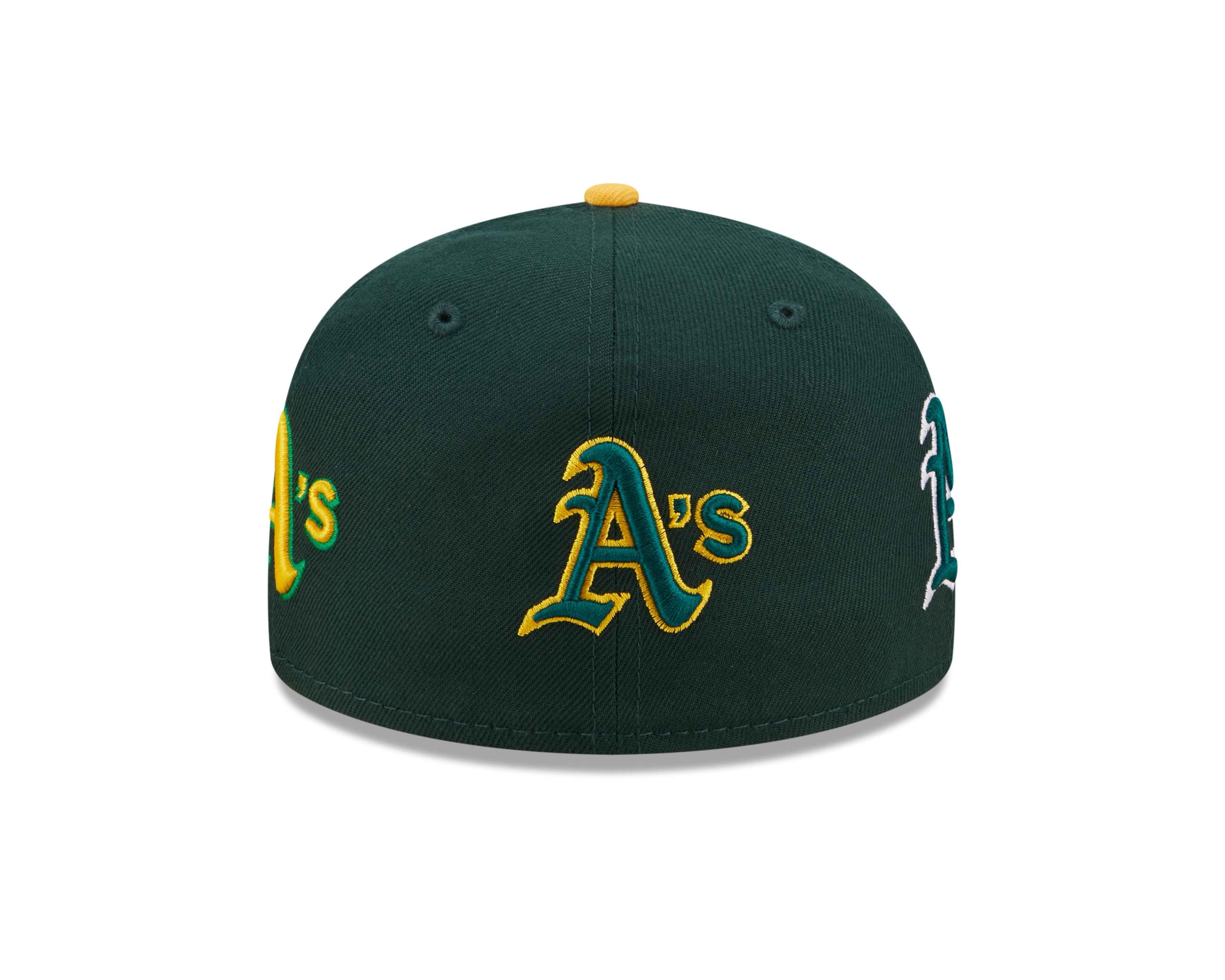 New Era 59Fifty Oakland Athletics Dark Green All Over Logo Low Profile Cap  - NE60285056