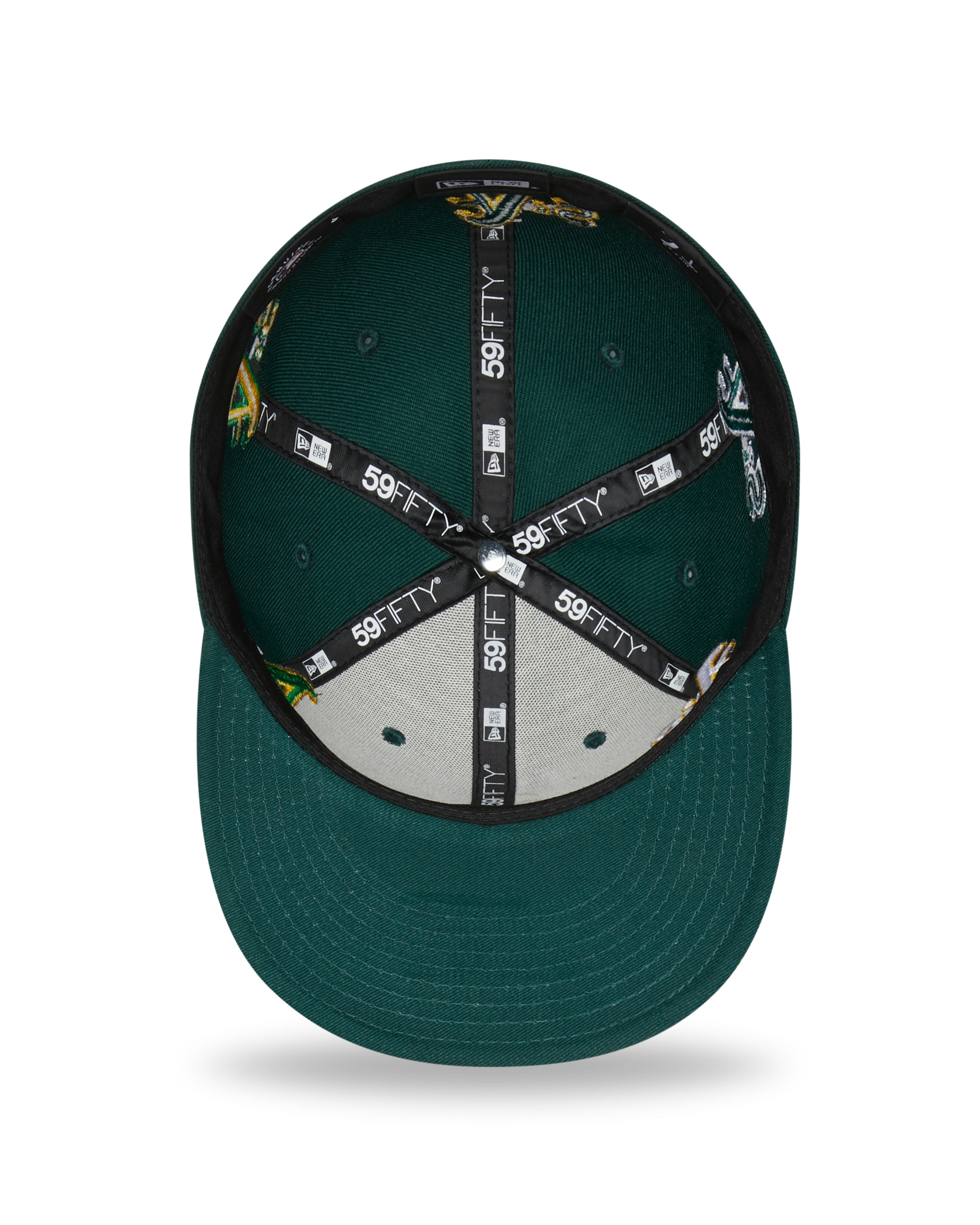 New Era 59Fifty Oakland Athletics Dark Green All Over Logo Low Profile Cap  - NE60285056