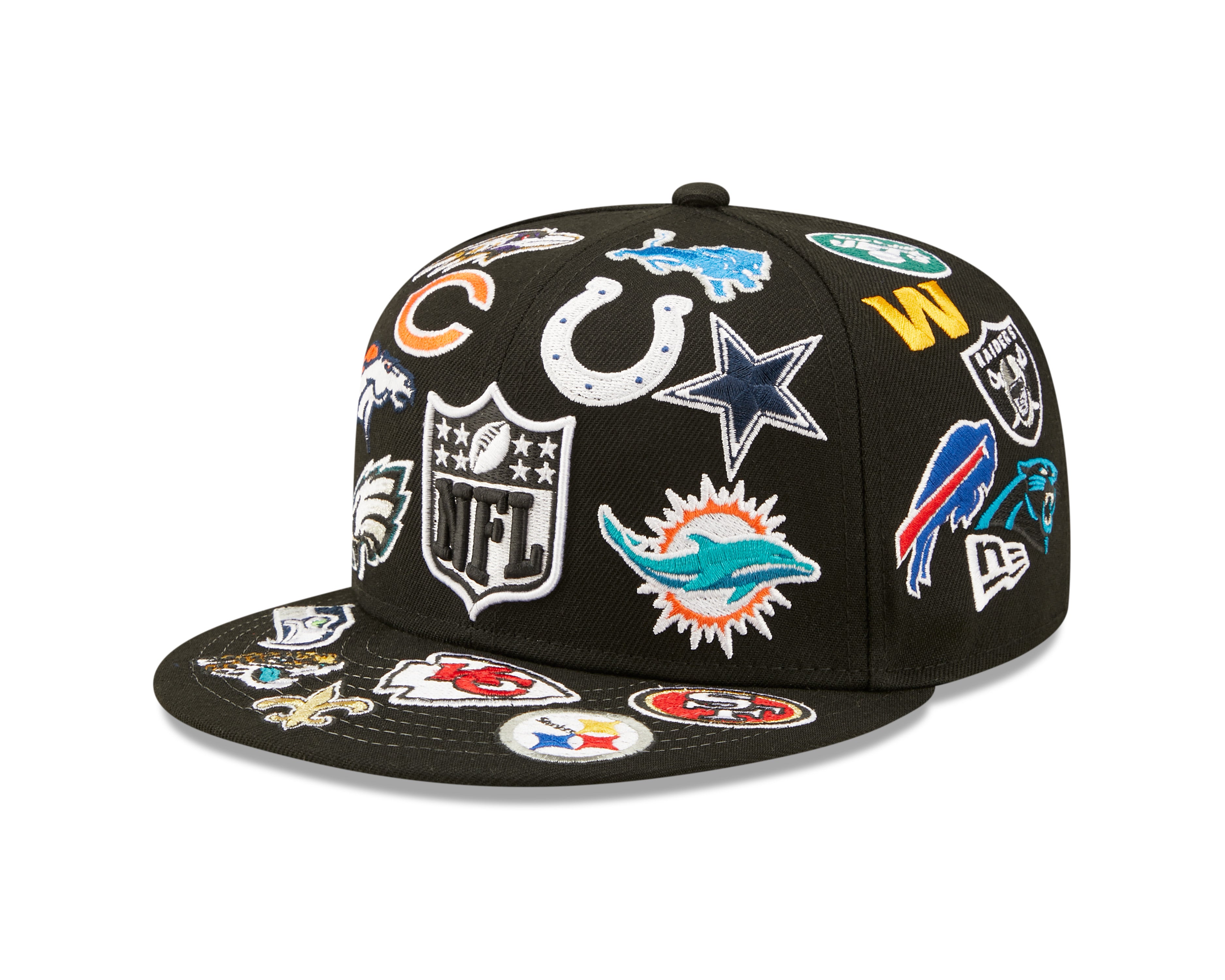 59Fifty Fitted ALL OVER PATCH NFL - Black - Headz Up 