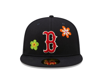 Boston Red Sox 59fifty Fitted Cap MLB Floral - Navy - Headz Up 