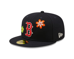 Boston Red Sox 59fifty Fitted Cap MLB Floral - Navy - Headz Up 