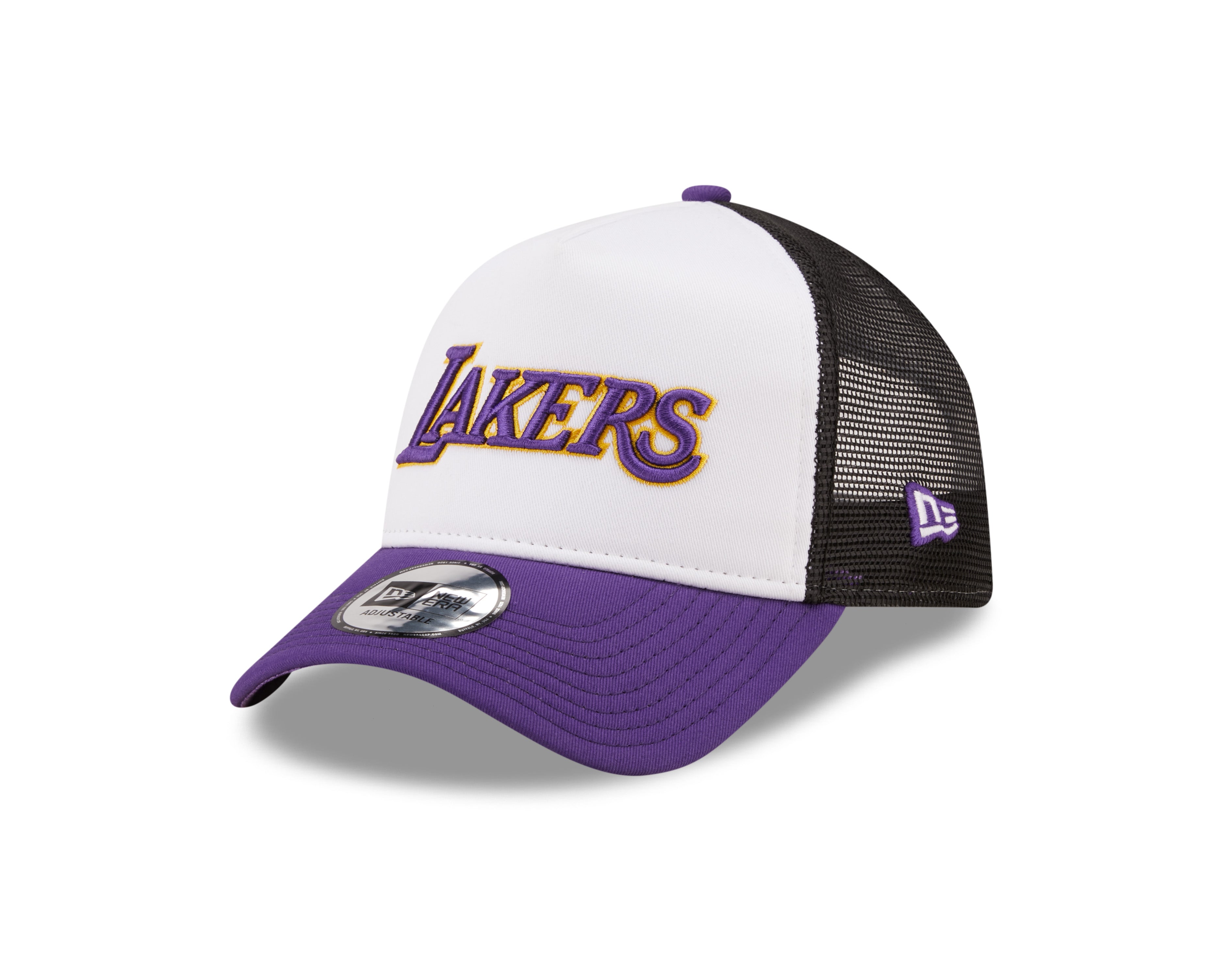 LA Lakers Team Color Block White A-Frame Trucker Cap