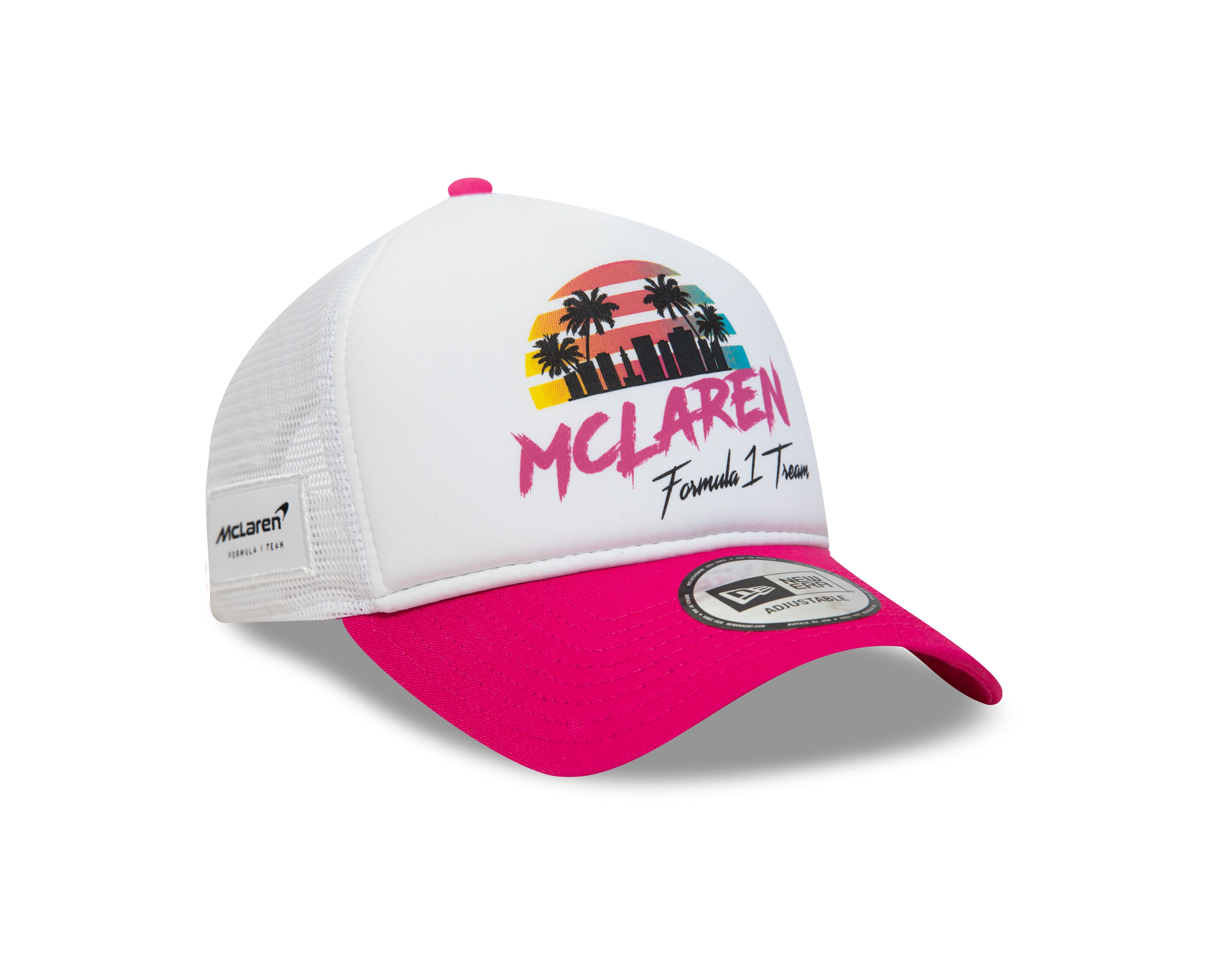 McLAREN Miami E-Frame Trucker Cap - Hvid/Pink - Headz Up 