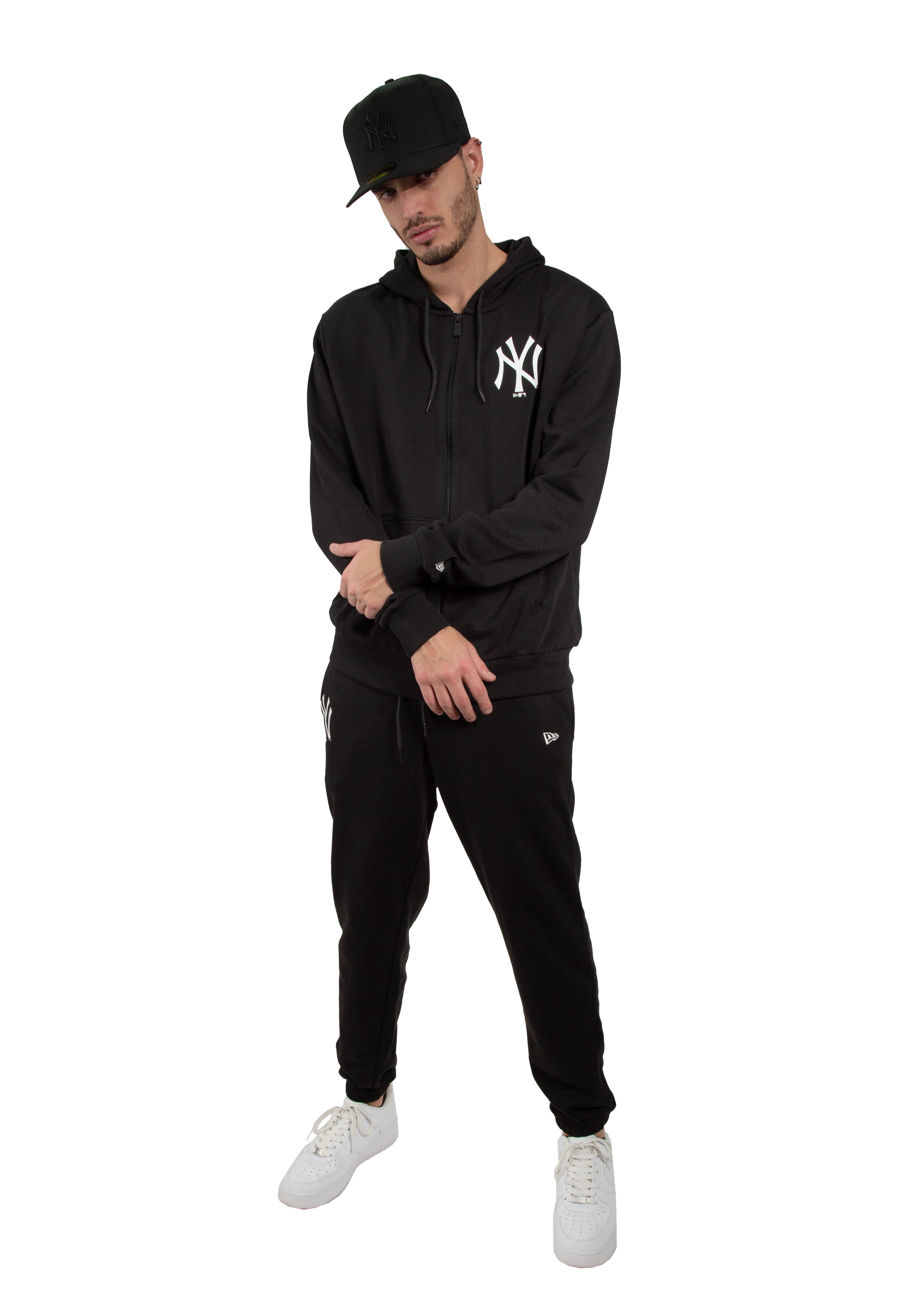 New York Yankees Team Logo Jogger Pants - Black - Headz Up 