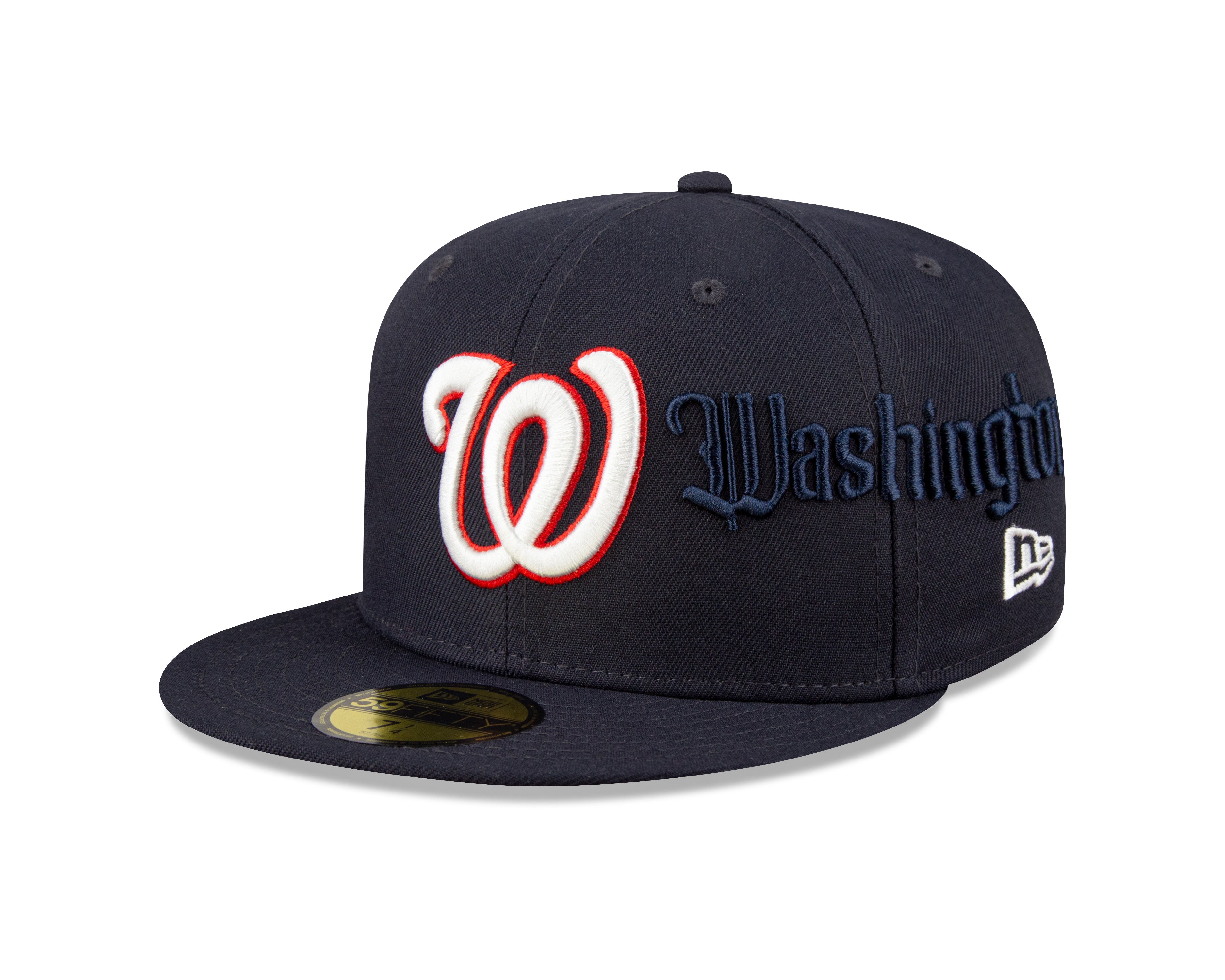 Washington Nationals Script 59Fifty Fitted Cap - Navy - Headz Up 