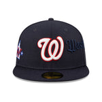 Washington Nationals Script 59Fifty Fitted Cap - Navy - Headz Up 