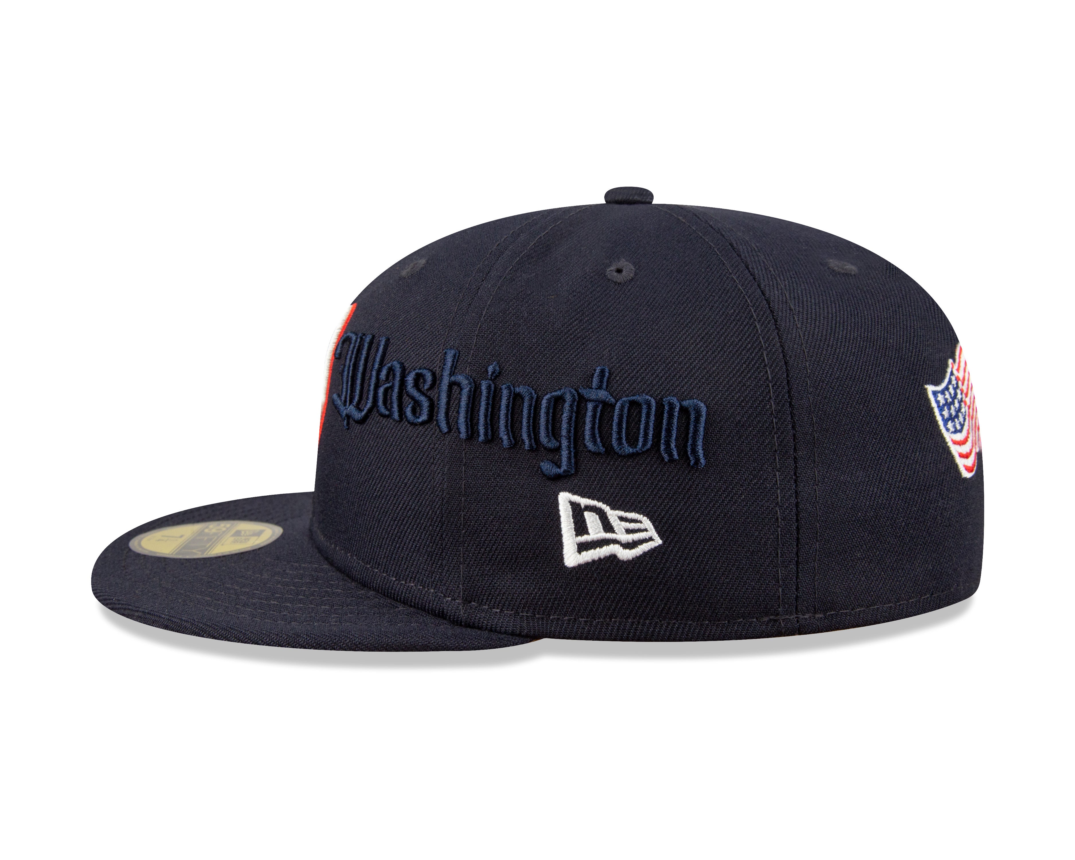 Washington Nationals Script 59Fifty Fitted Cap - Navy - Headz Up 