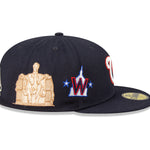 Washington Nationals Script 59Fifty Fitted Cap - Navy - Headz Up 