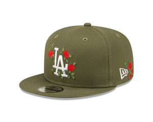Los Angeles Dodgers Flower 9Fifty Snapback - Olive - Headz Up 
