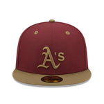 Oakland Athletics WS Trail Mix 59Fifty Fitted Cap - Maroon - Headz Up 