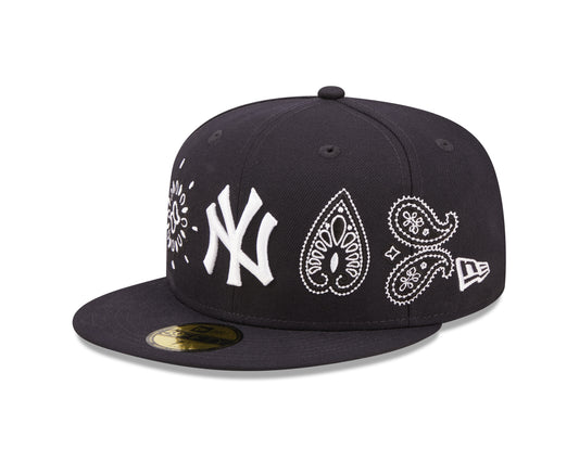 New York Yankees AOP Paisley 59Fifty Fitted - Navy - Headz Up 