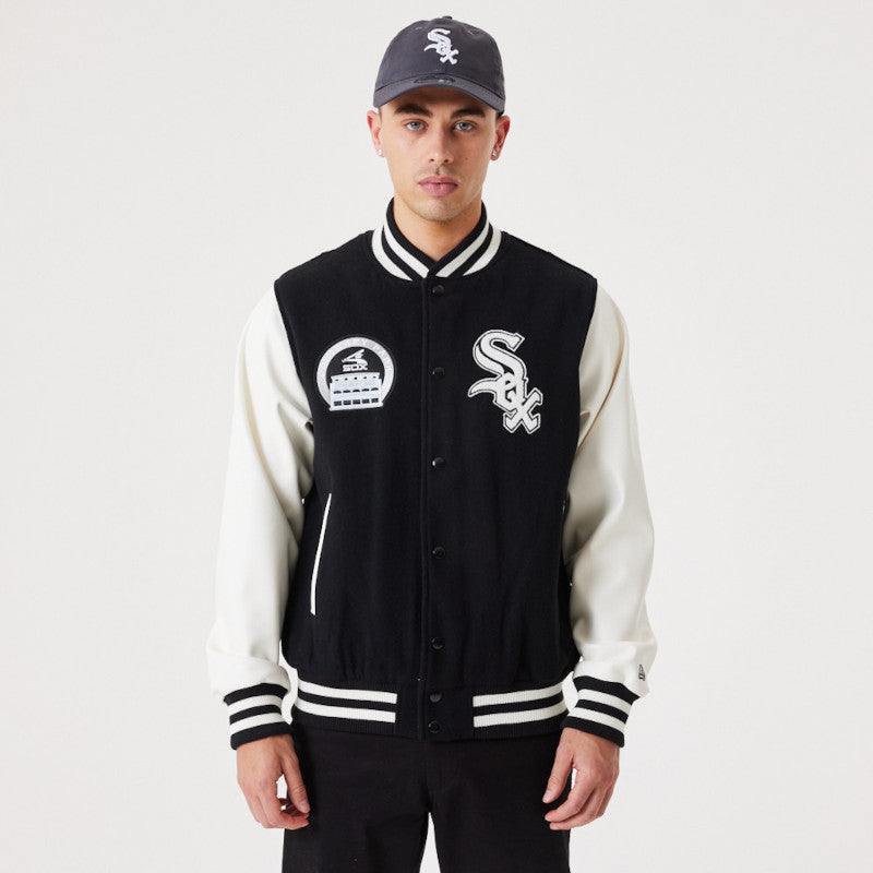 Chicago White Sox Heritage Varsity Jacket - Black - Headz Up 