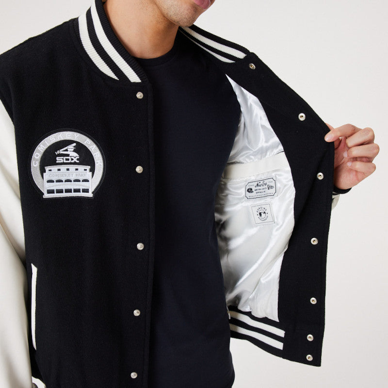 Chicago White Sox Heritage Varsity Jacket - Black - Headz Up 