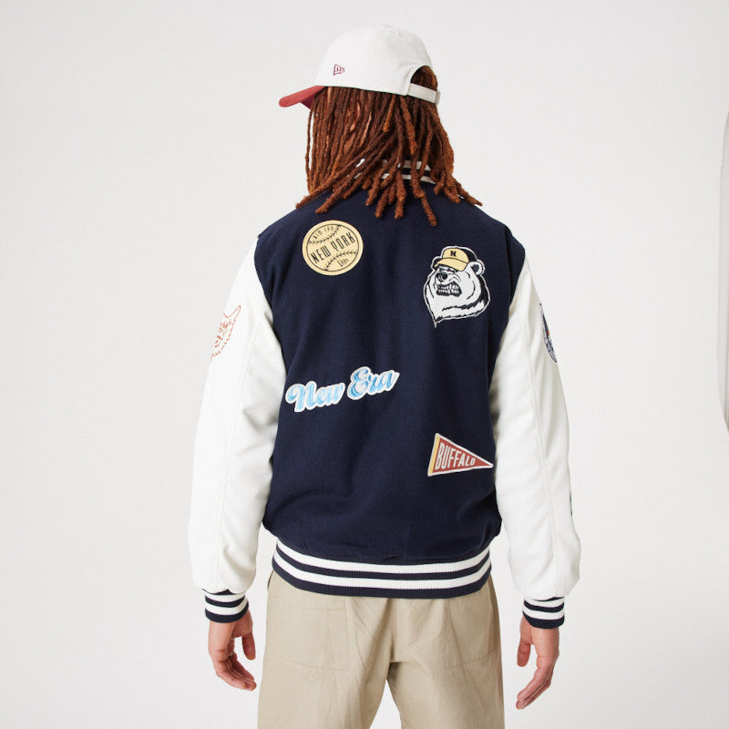 New Era Heritage Varsity Jacket - Navy - Headz Up 