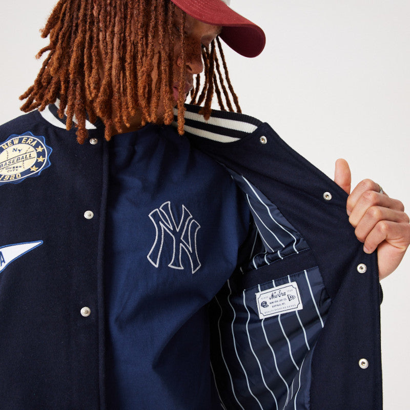 New Era Heritage Varsity Jacket - Navy - Headz Up 