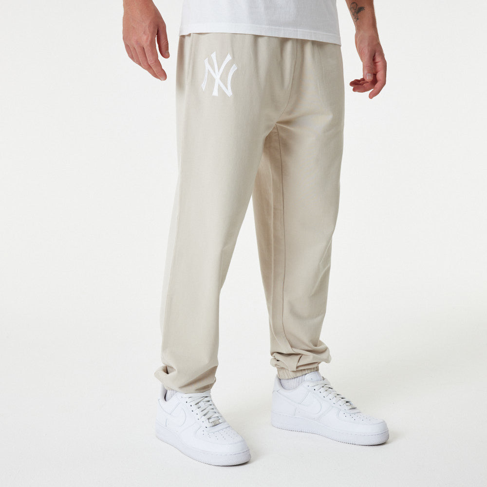 New York Yankees Team Logo Jogger Pants - Stone - Headz Up 