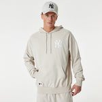 New York Yankees League Essential Oversized Hoodie - Stone - Headz Up 