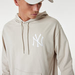 New York Yankees League Essential Oversized Hoodie - Stone - Headz Up 
