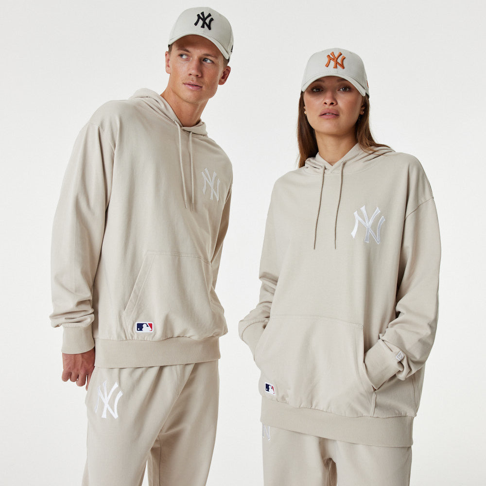 New York Yankees League Essential Oversized Hoodie - Stone - Headz Up 