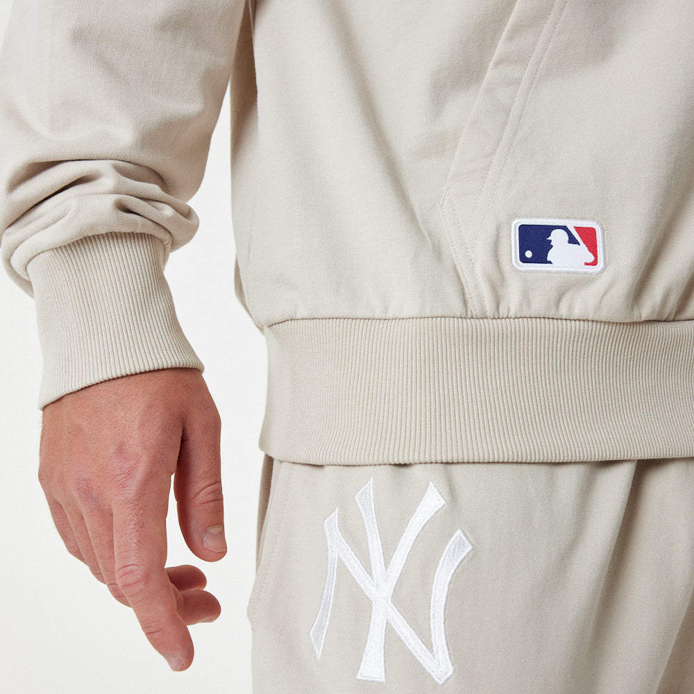 New York Yankees League Essential Oversized Hoodie - Stone - Headz Up 