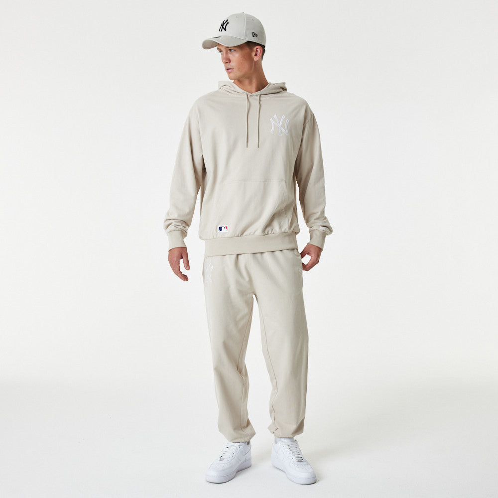 New York Yankees League Essential Oversized Hoodie - Stone - Headz Up 