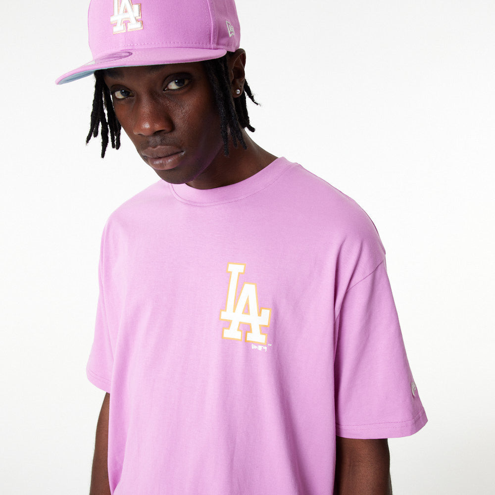 MLB Pastel Tee Oversized Tee - Los Angeles Dodgers - Rose Pink - Headz Up 