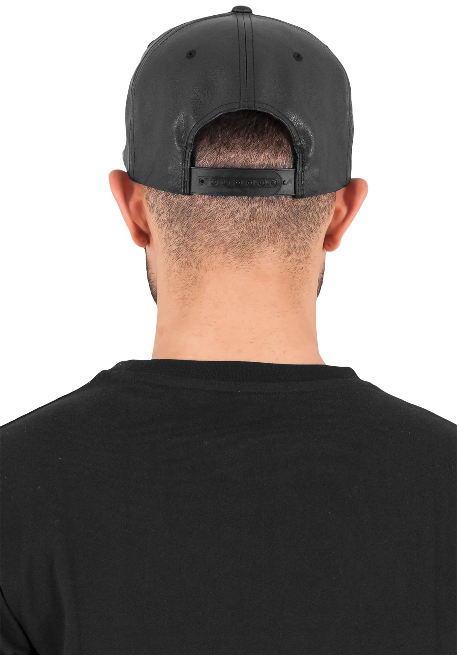 Full Leather Imitation Snapback - Black - Headz Up 