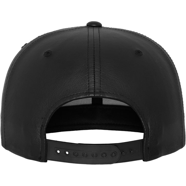 Full Leather Imitation Snapback - Black - Headz Up 