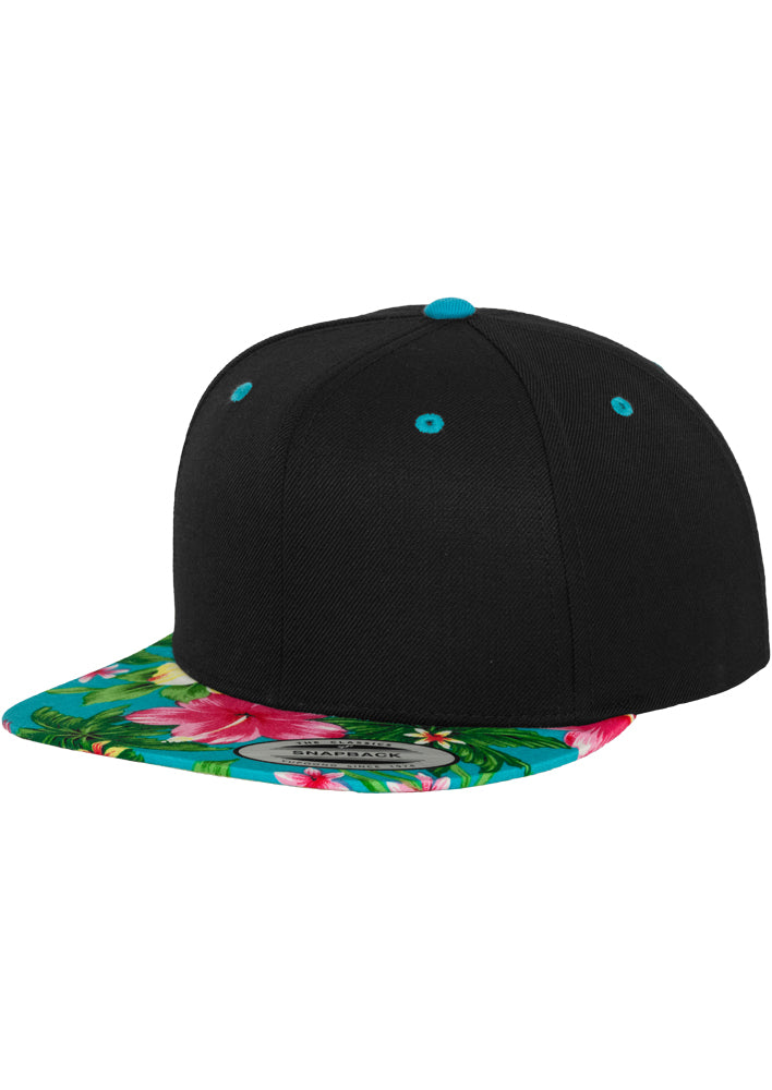 Hawaiian Snapback - Black/Aqua - Headz Up 