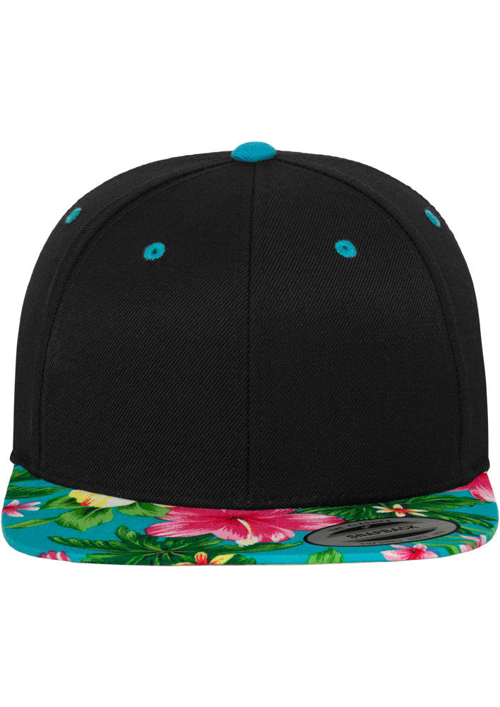 Hawaiian Snapback - Black/Aqua - Headz Up 