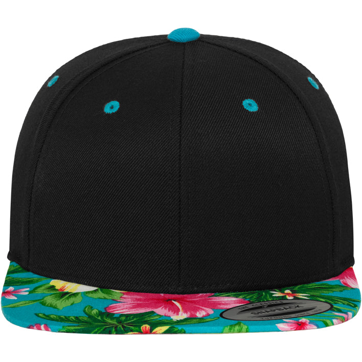 Hawaiian Snapback - Black/Aqua - Headz Up 