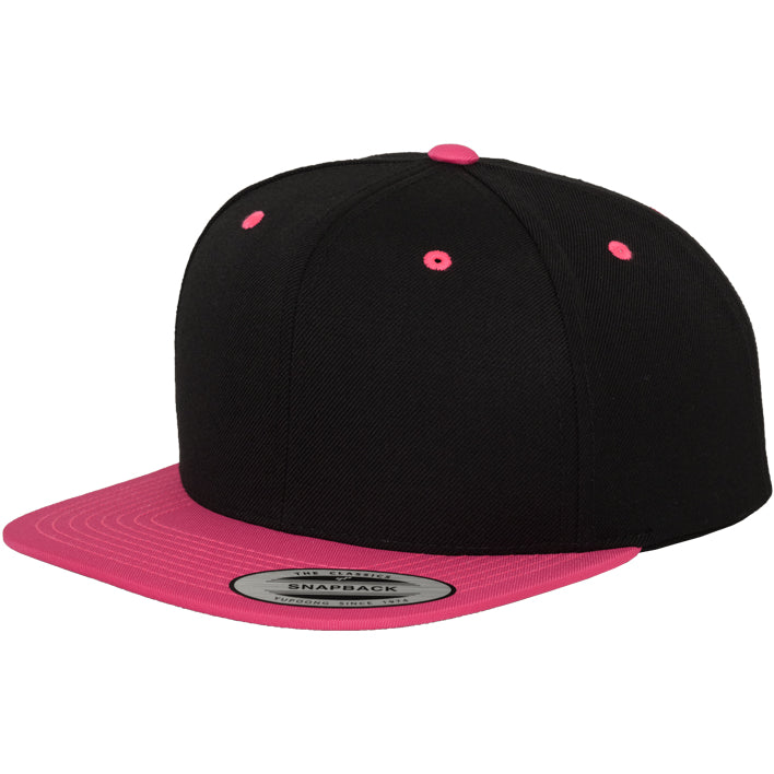 Classic Snapback 2-Tone - Black/Neon Pink - Headz Up 
