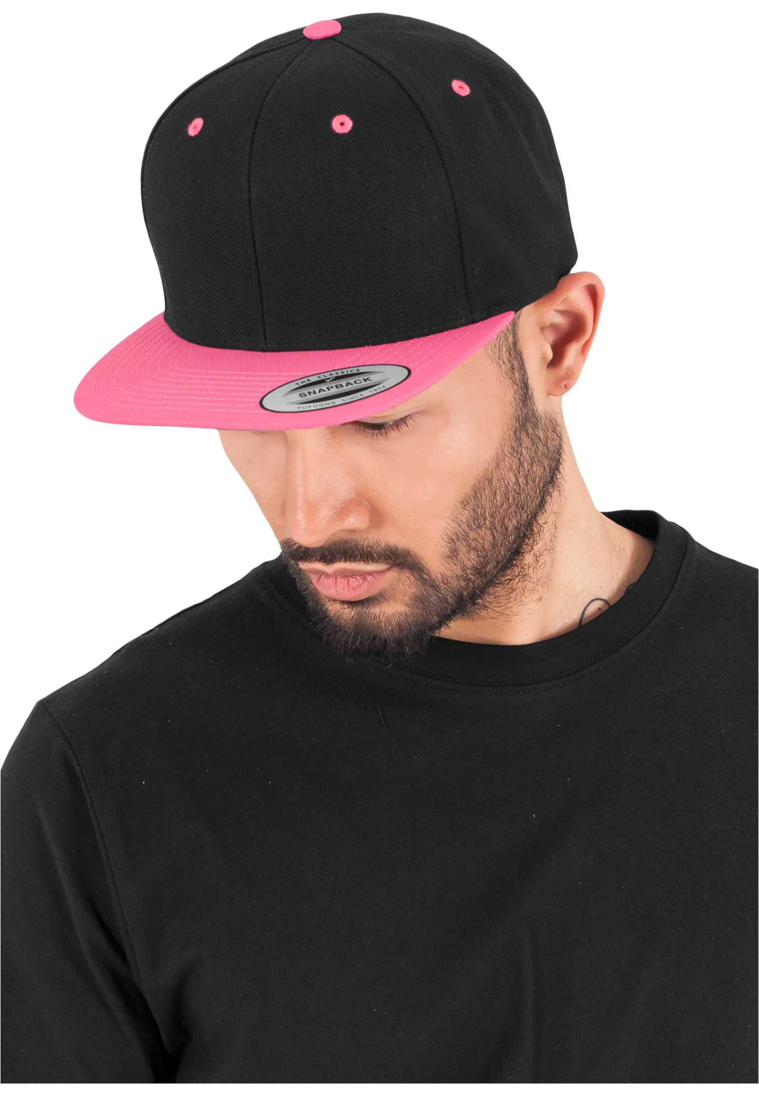 Classic Snapback 2-Tone - Black/Neon Pink - Headz Up 