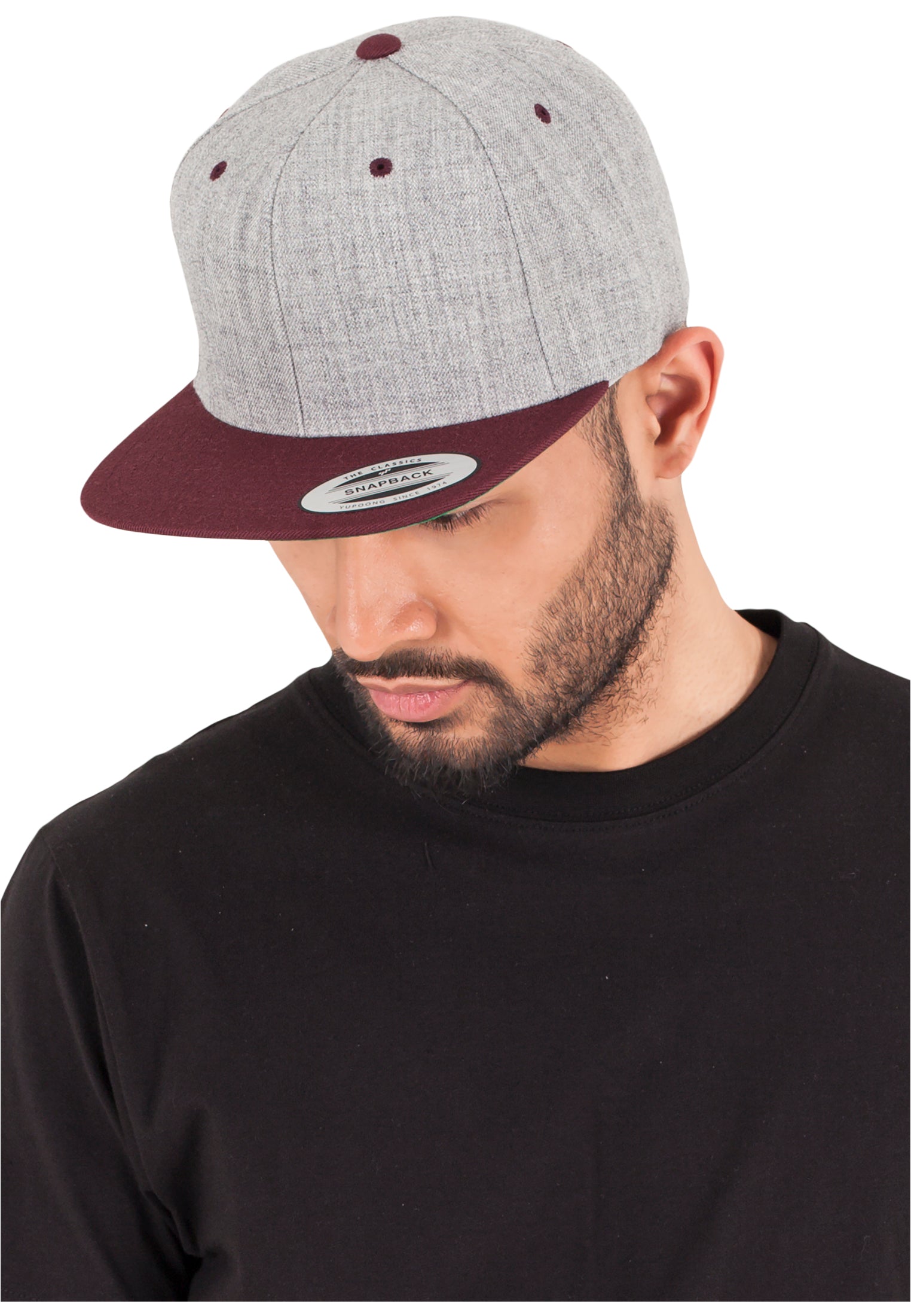 Classic Snapback 2-Tone - Heather Grey/Maroon - Headz Up 