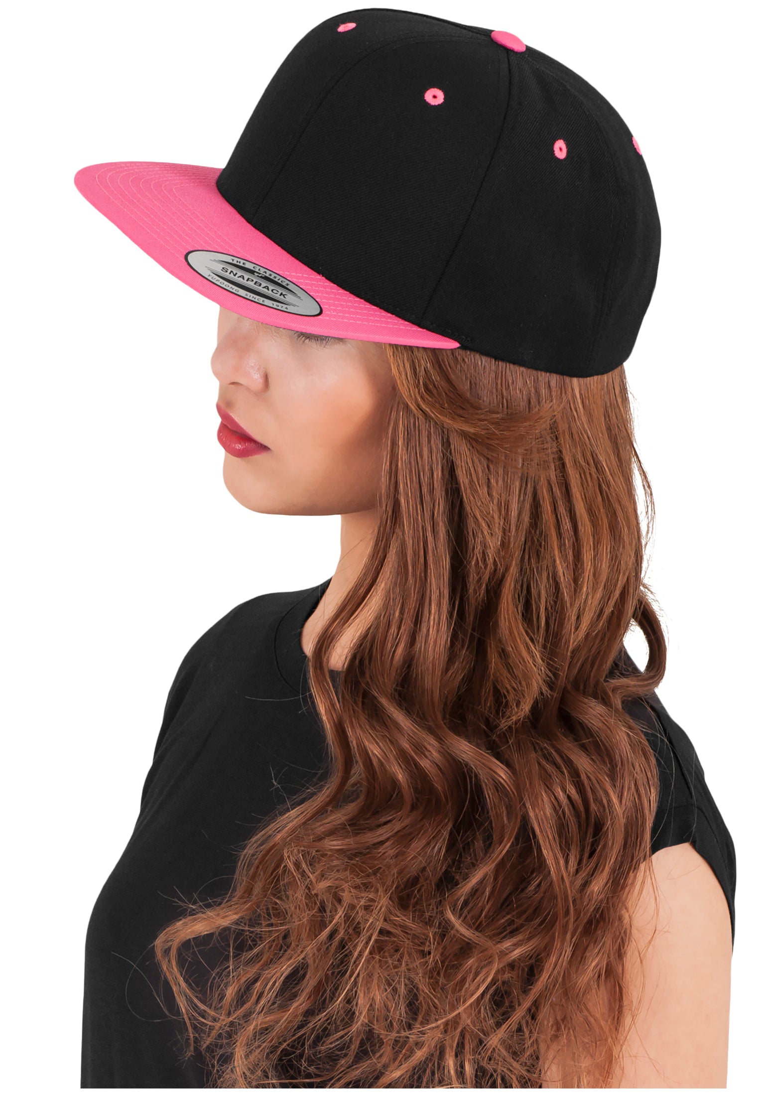 Classic Snapback 2-Tone - Black/Neon Pink - Headz Up 