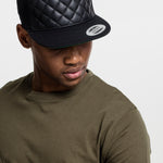 Diamond Quilted Snapback - Black - Headz Up 
