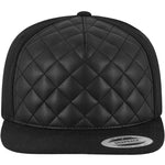 Diamond Quilted Snapback - Black - Headz Up 