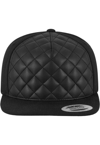 Diamond Quilted Snapback - Black - Headz Up 