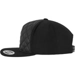 Diamond Quilted Snapback - Black - Headz Up 