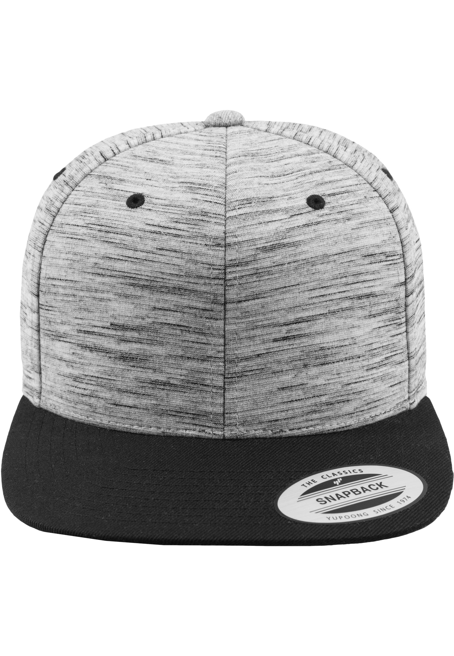Stripes Melange Crown Snapback - Black7Grey - Headz Up 