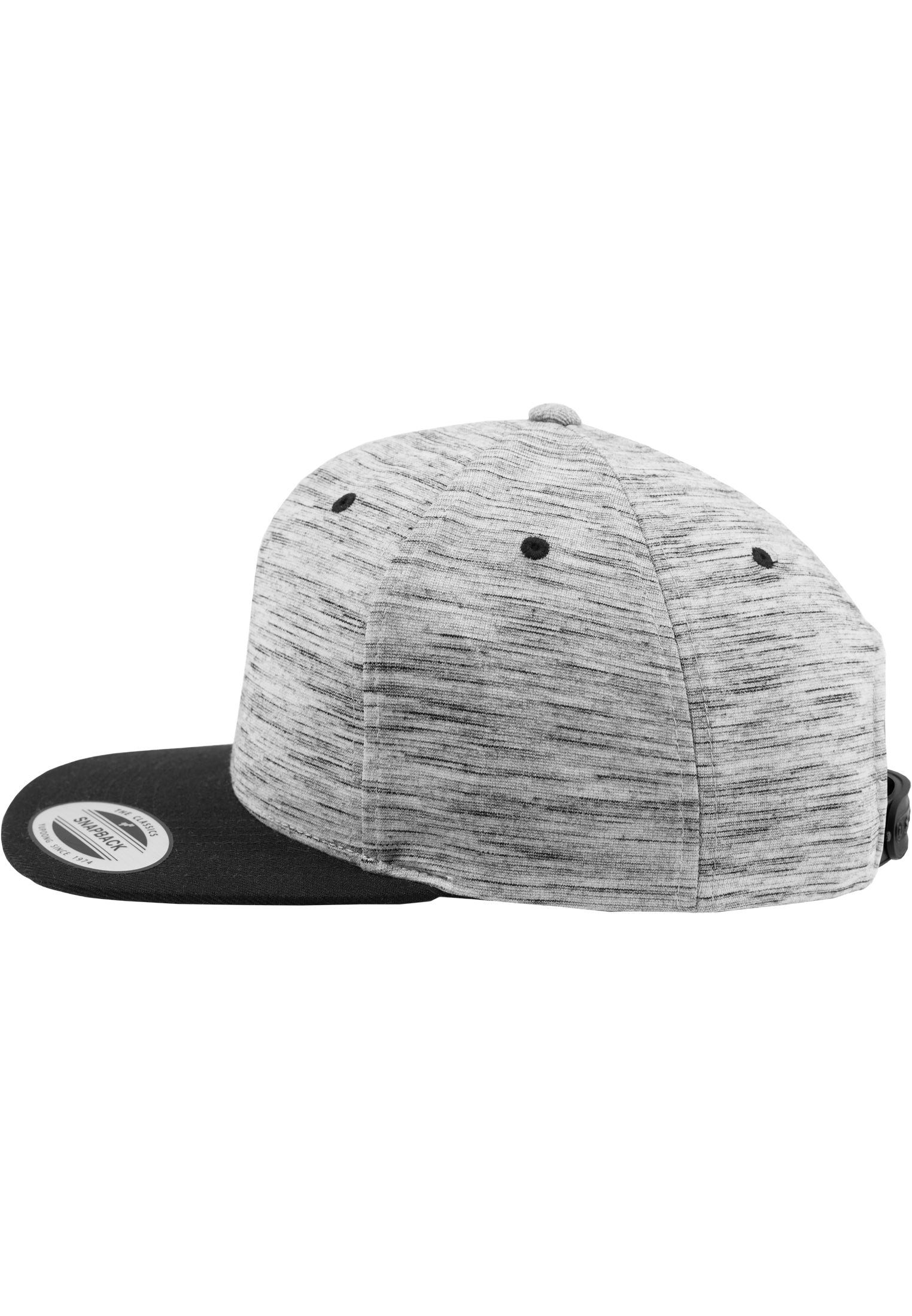 Stripes Melange Crown Snapback - Black7Grey - Headz Up 
