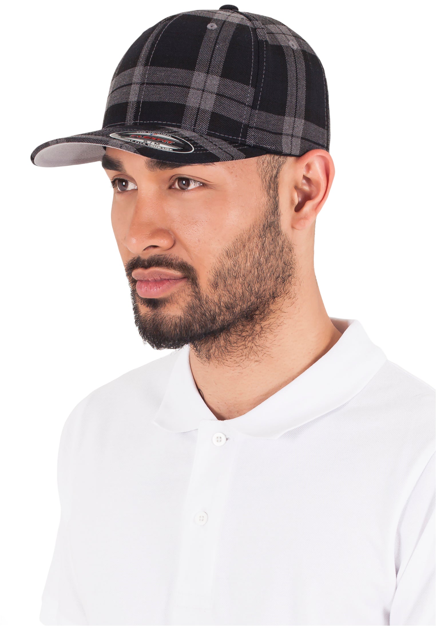 Flexfit Tartan Plaid - Black/Grey - Headz Up 