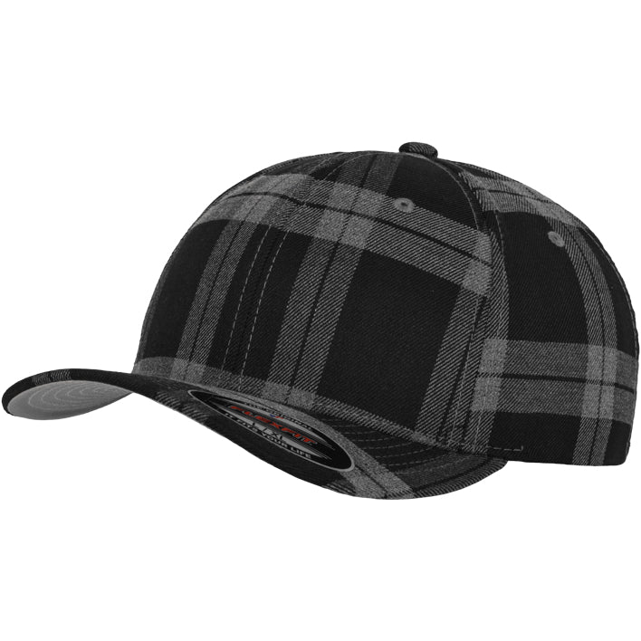 Flexfit Tartan Plaid - Black/Grey - Headz Up 