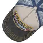 Mustang Trucker Cap - Grey/Blue - Headz Up 