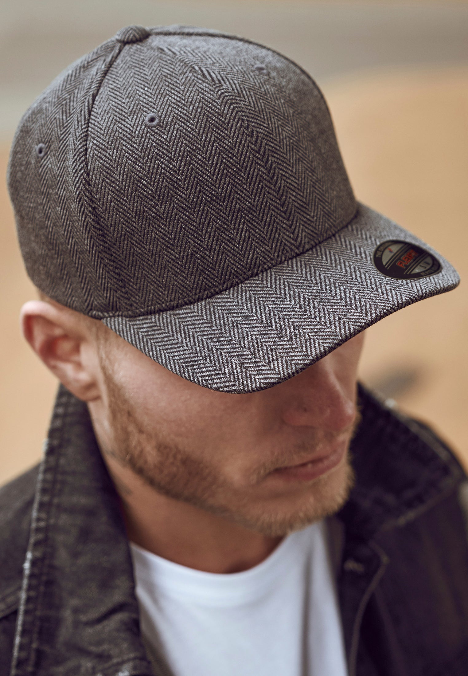 Flexfit Cap - Heringbone Melange - Black/Heather Grey - Headz Up 